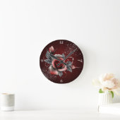 バラ – 丸（中）時計 ラウンド壁時計 (ホーム)