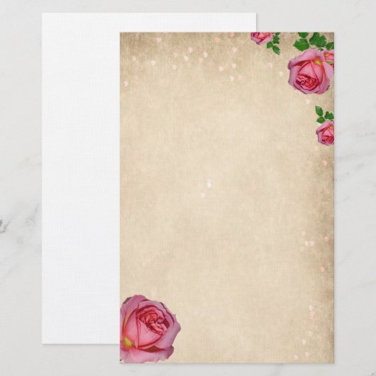 バラ 便箋 (正面/裏面)