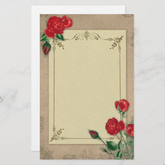 バラ 便箋 (正面/裏面)