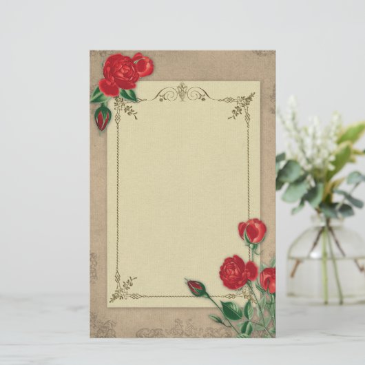 バラ 便箋 (スタンド正面)