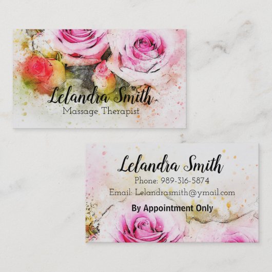 バラ 名刺 (正面/裏面)