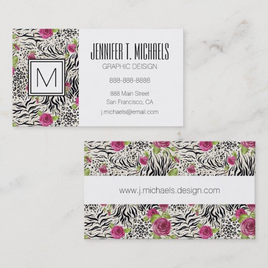 バラ 名刺 (正面/裏面)