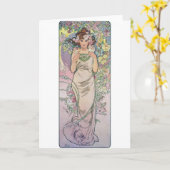 バラ（四つの花）、アルフォンスミュシャ カード (黄色い花)