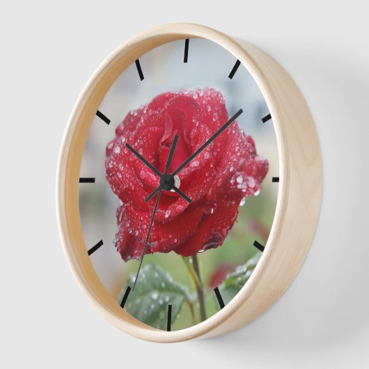 バラ 壁時計 (傾斜)