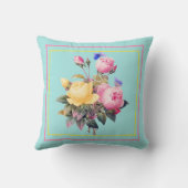 バラ（山形の背景） モノグラムの クッション (裏面)