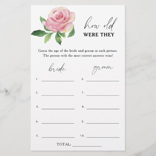バラ – 彼らは何歳だったブライダルゲーム (正面)