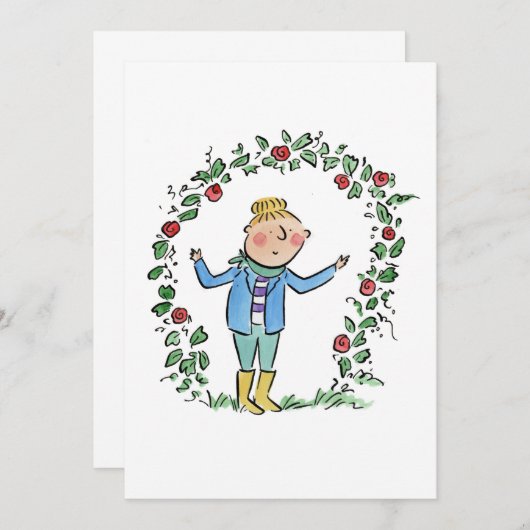 バラ 招待状 (正面/裏面)