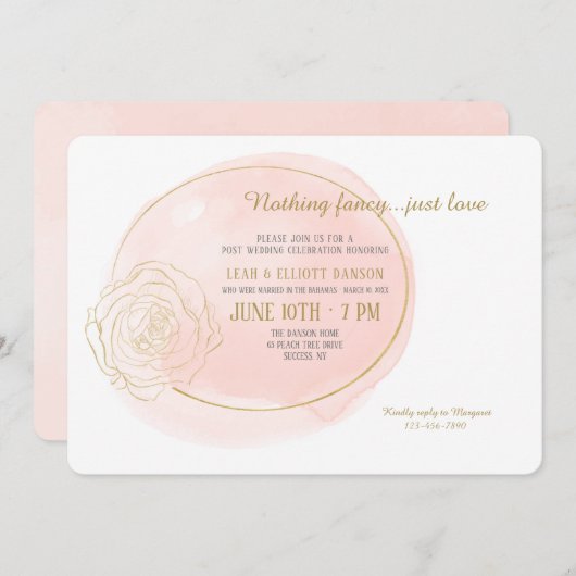 バラ 招待状 (正面/裏面)