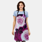 バラ、日本のヴィンテージデザイン エプロン (着用した状態)