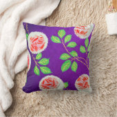 バラ、日本のヴィンテージデザイン クッション (ブランケット)