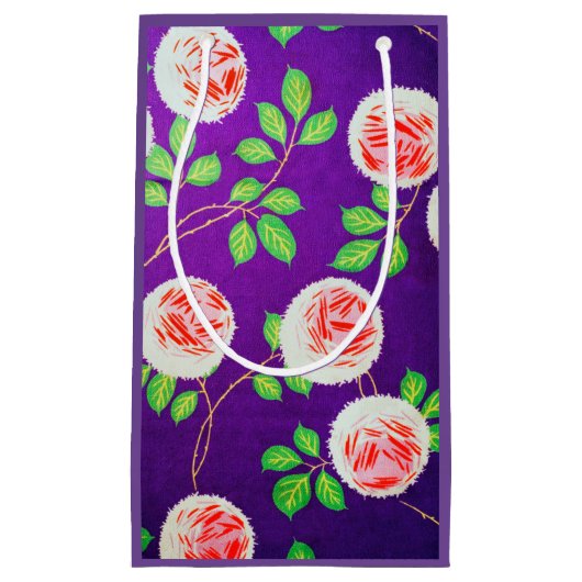 バラ、日本のヴィンテージデザイン スモールペーパーバッグ (正面)