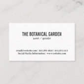 バラ | 植物園の花 名刺 (裏面)