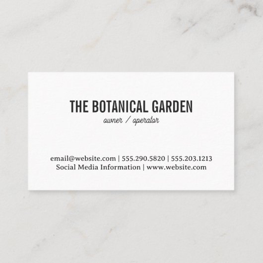 バラ | 植物園の花 名刺 (裏面)