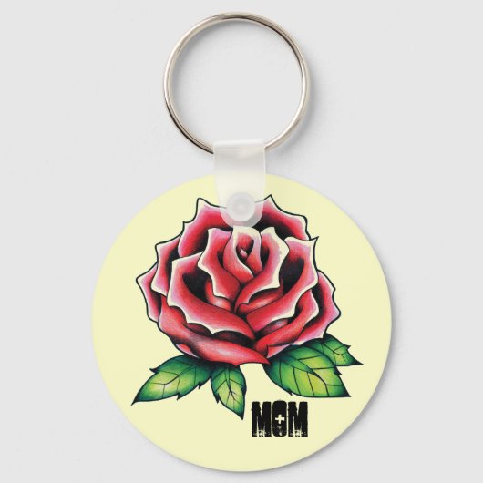 バラ、母 キーホルダー (正面)