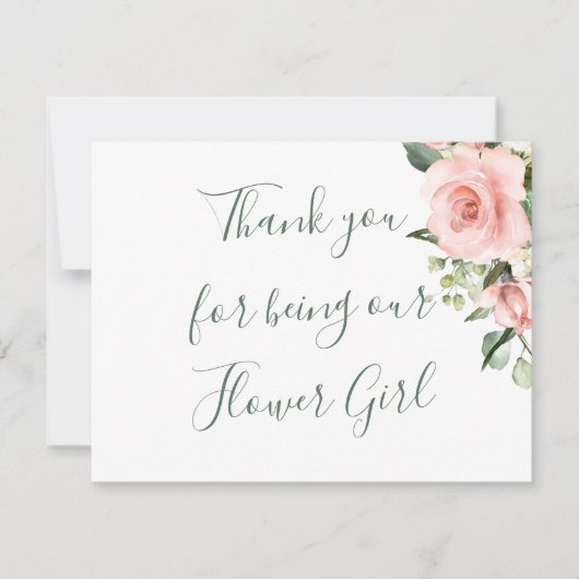 バラ,水玉模様フラワーガールありがとう ノートカード (正面)