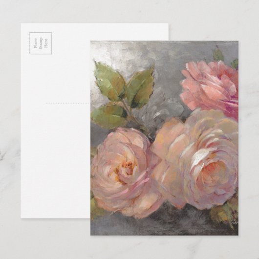 バラ（灰色） ポストカード (正面/裏面)