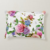 バラ、牡丹葉、カモミール アクセントクッション (裏面)