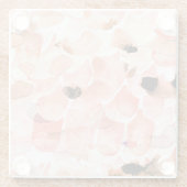 バラ、牡丹離れ、水の色のパターン。 ガラスコースター (裏面)