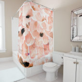 バラ、牡丹離れ、水の色のパターン。 シャワーカーテン (インサイチュ)