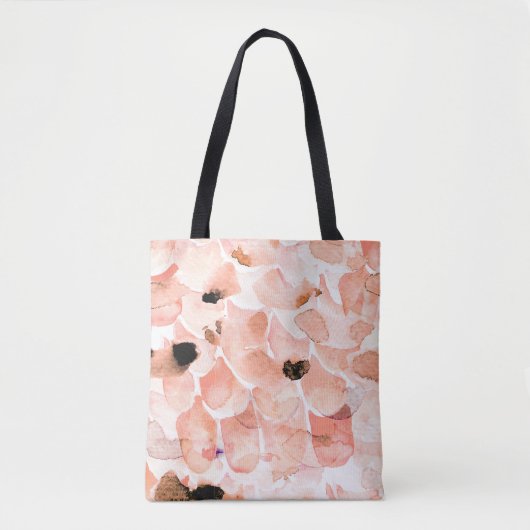 バラ、牡丹離れ、水の色のパターン。 トートバッグ (正面)