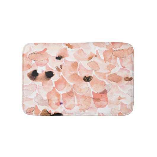 バラ、牡丹離れ、水の色のパターン。 バスマット (正面)