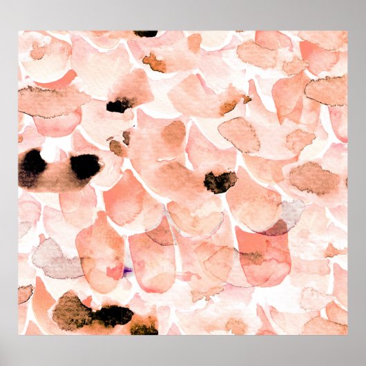 バラ、牡丹離れ、水の色のパターン。 ポスター (正面)