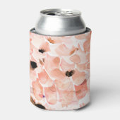 バラ、牡丹離れ、水の色のパターン。 缶クーラー (缶正面)