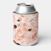 バラ、牡丹離れ、水の色のパターン。 缶クーラー (缶裏面)