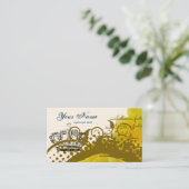 バラ、王冠、渦巻及び蝶名刺 名刺 (スタンド正面)