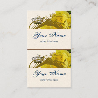 バラ、王冠、渦巻及び蝶小型ラベル 名刺