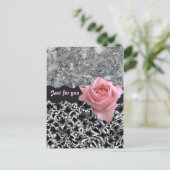 バラ（白黒） ポストカード (スタンド正面)