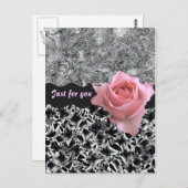 バラ（白黒） ポストカード (正面/裏面)