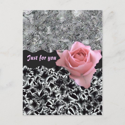 バラ（白黒） ポストカード (正面)