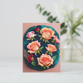 バラ、花、ポストクロッシング ポストカード (スタンド正面)