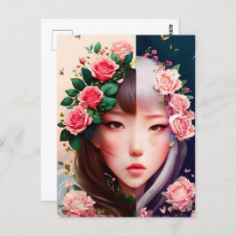 バラ、花、ポストクロッシング ポストカード