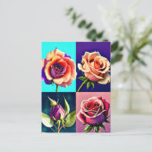 バラ、花、ポストクロッシング ポストカード (スタンド正面)