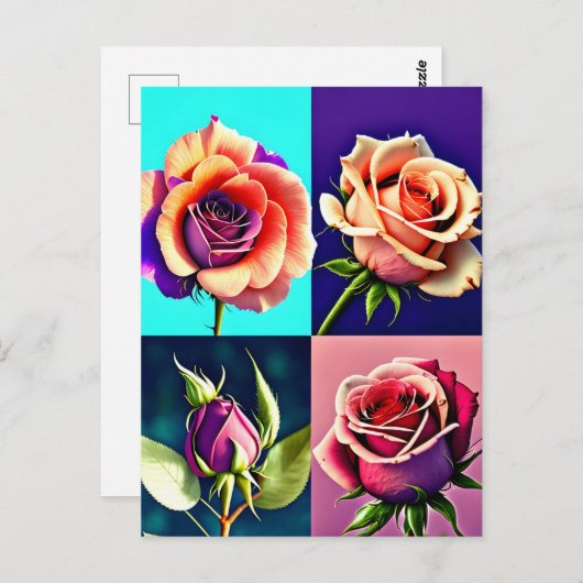 バラ、花、ポストクロッシング ポストカード (正面/裏面)