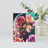 バラ、花、ポストクロッシング ポストカード (スタンド正面)