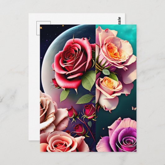 バラ、花、ポストクロッシング ポストカード (正面/裏面)