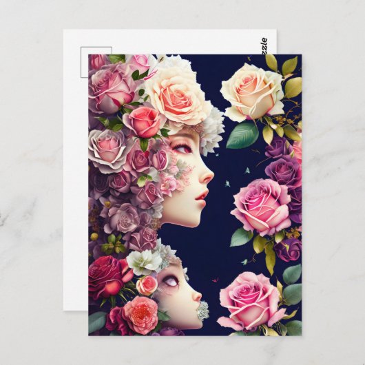 バラ、花、ポストクロッシング ポストカード (正面/裏面)