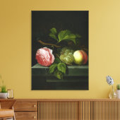 バラ・葡萄・桃を持つ静物詩 キャンバスプリント (インサイチュ (リビング))