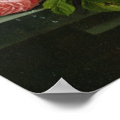 バラ・葡萄・桃を持つ静物詩 ポスター (角)