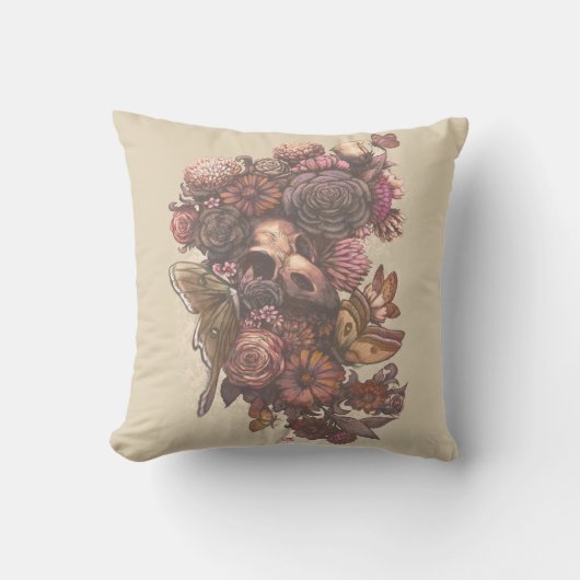 バラ・蛾 クッション (正面)