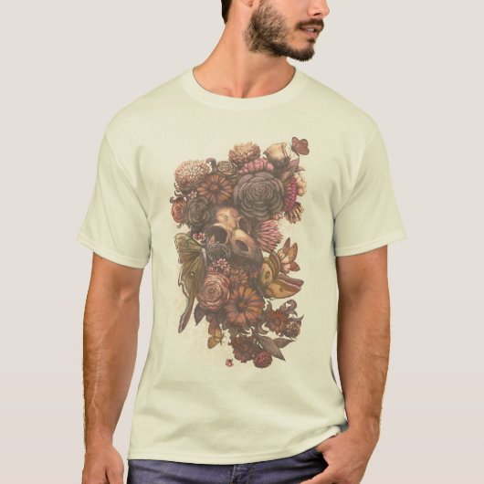 バラ・蛾 Tシャツ (正面)