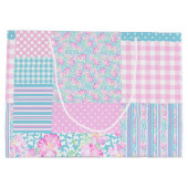 バラ、蝶のフェイクパッチワーク大抱き枕 ラージペーパーバッグ (裏面)