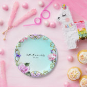 バラ&蝶スパークルバースデーパーティー ペーパープレート (パーティー)