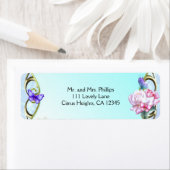 バラ&蝶バースデーパーティースパークル ラベル (インサイチュ)