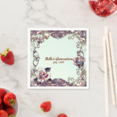 バラ&蝶ブロンズキンセニェラパーティー スタンダードカクテルナプキン (インサイチュ)