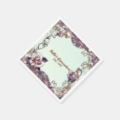 バラ&蝶ブロンズキンセニェラパーティー スタンダードカクテルナプキン (角)