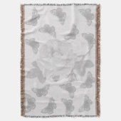 バラ・蝶 スローブランケット (正面縦)